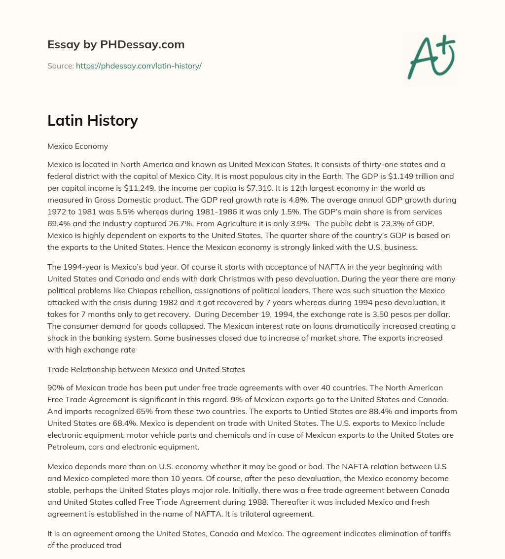 Latin History - PHDessay.com