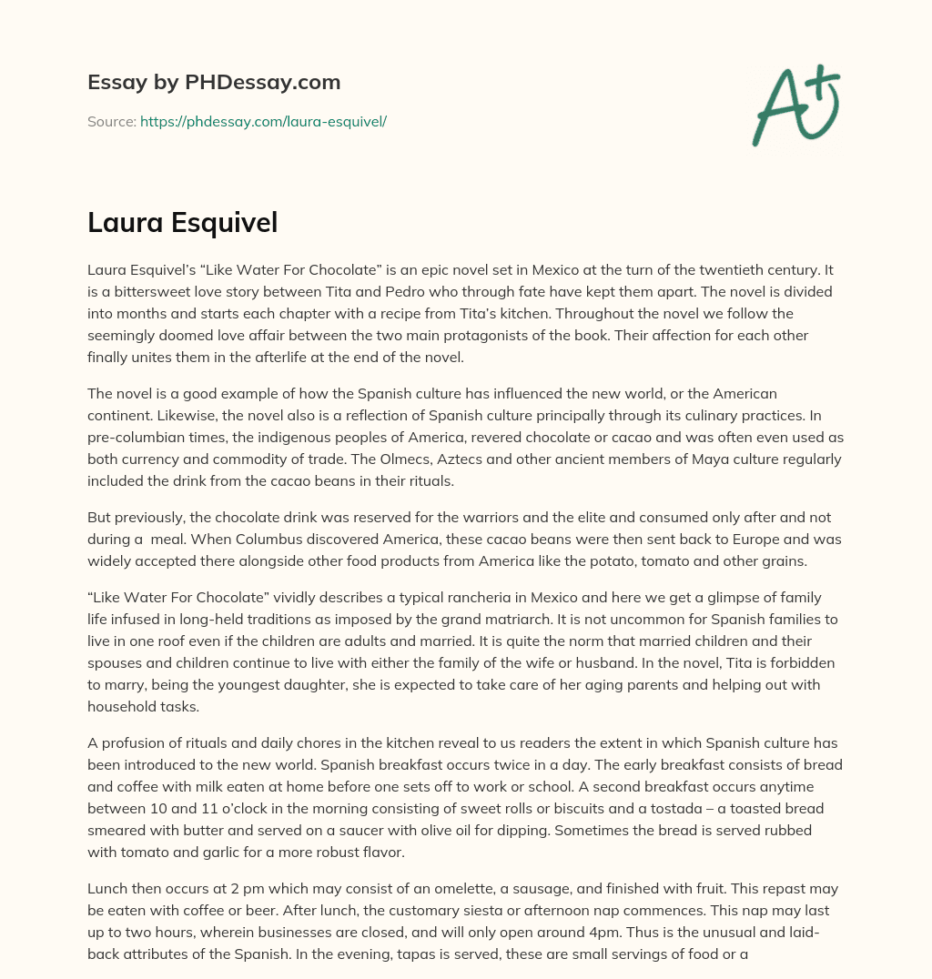 Laura Esquivel essay