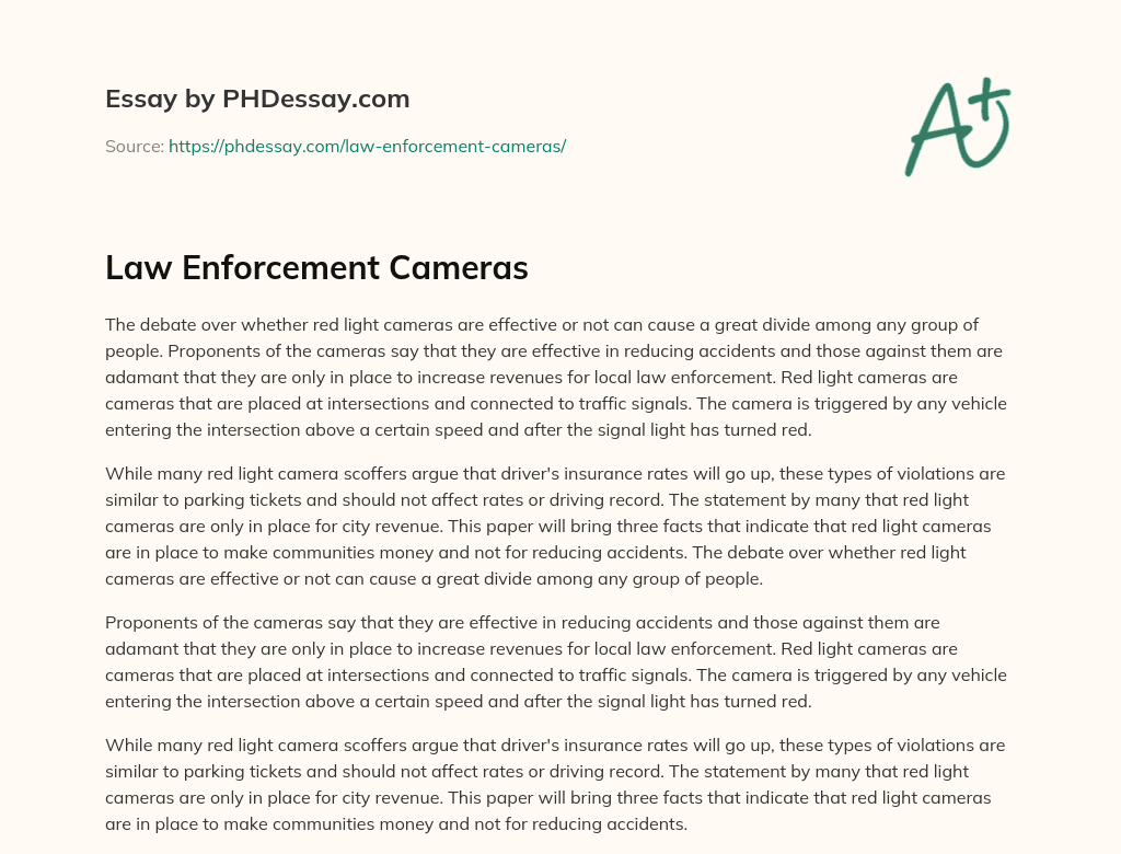 Law Enforcement Cameras essay