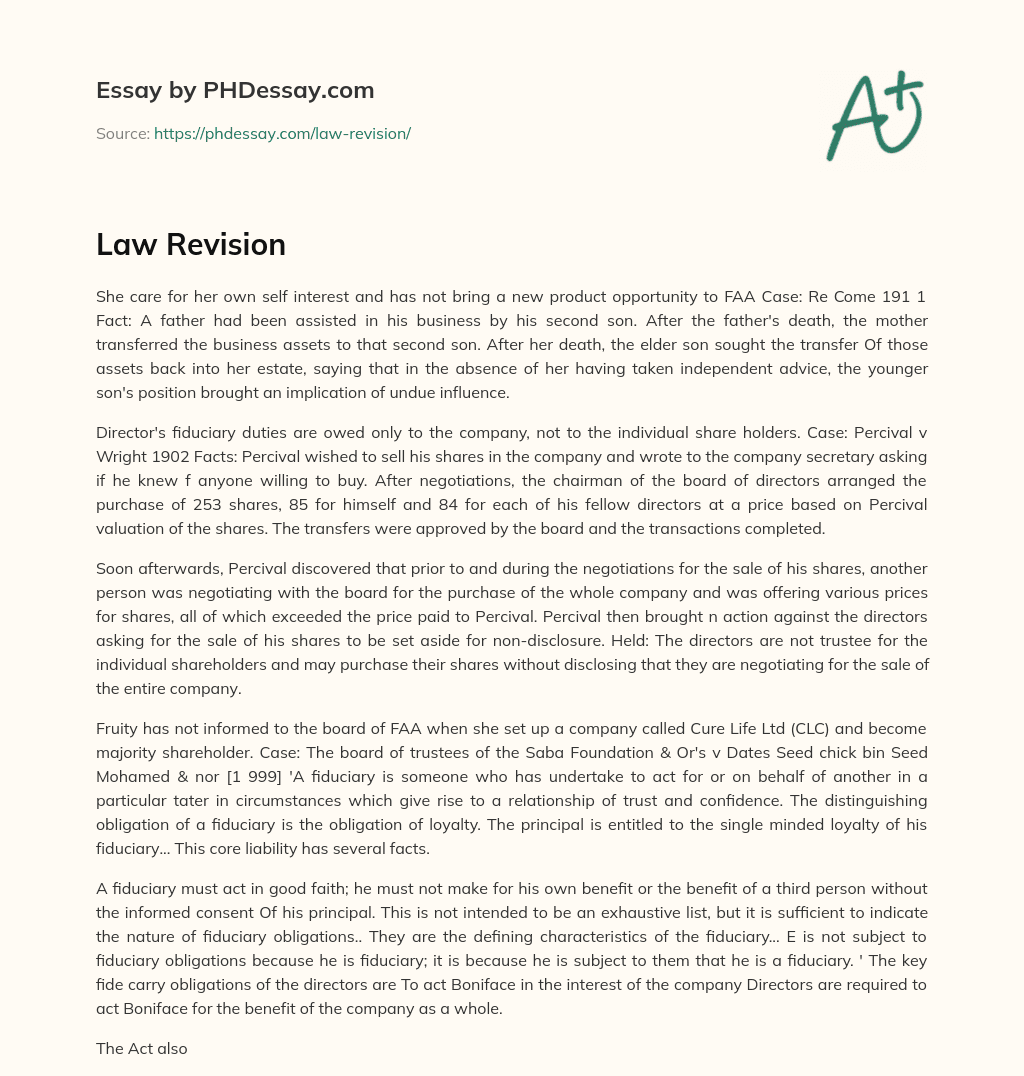 Law Revision essay