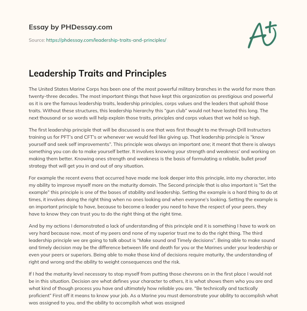 what is leadership traits essay