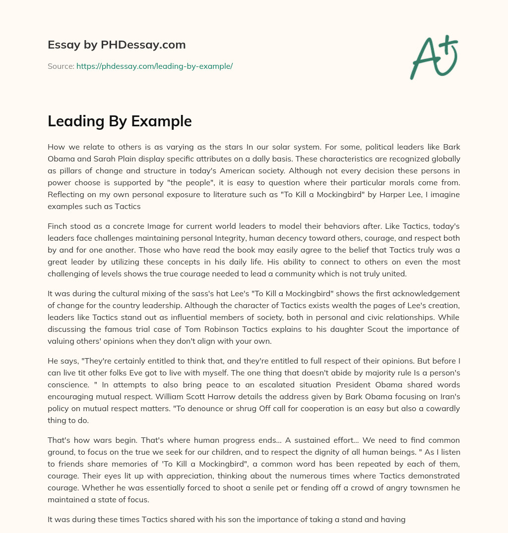 essay on leading by example