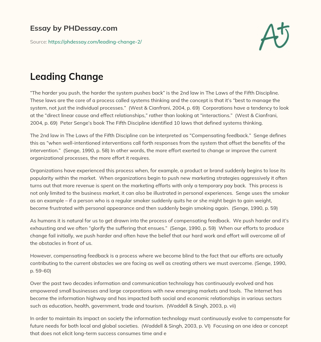 Leading Change essay