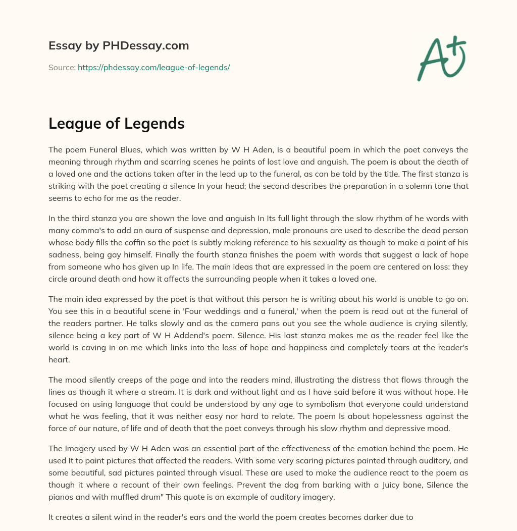 League of Legends essay