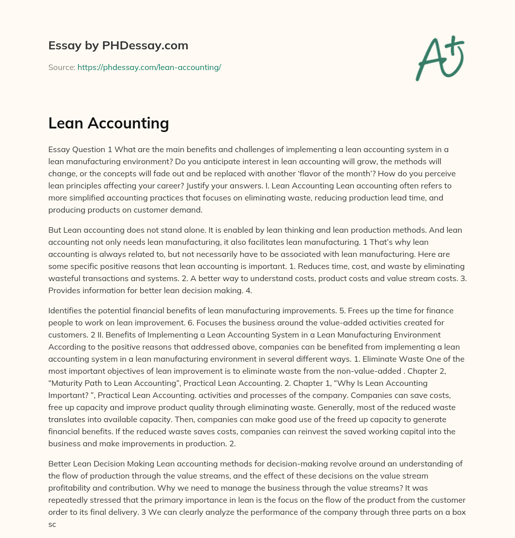 Lean Accounting essay