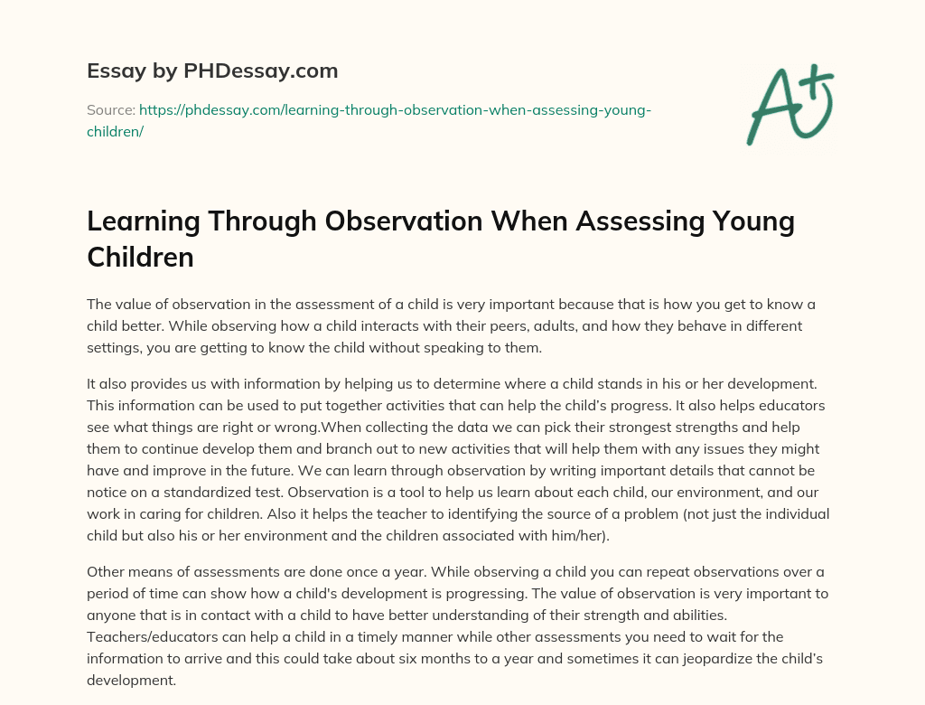 observation of a child essay