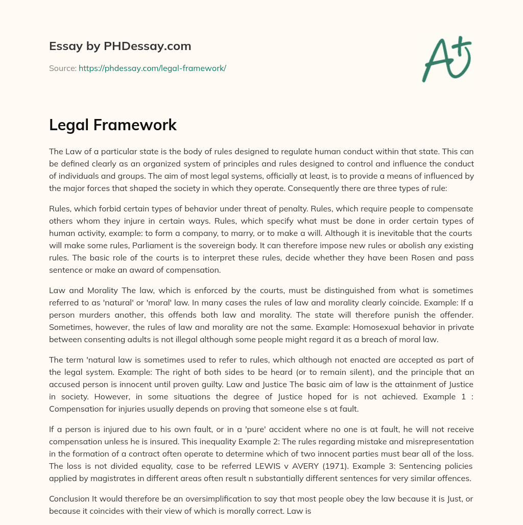 legal framework assignment