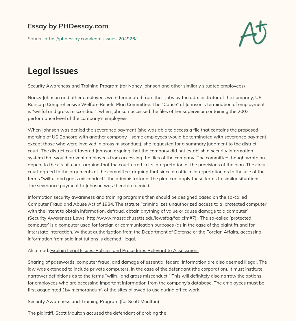 Importance of Security Awareness and Training Programs for Employees to Prevent Unauthorized Access to Company Files essay