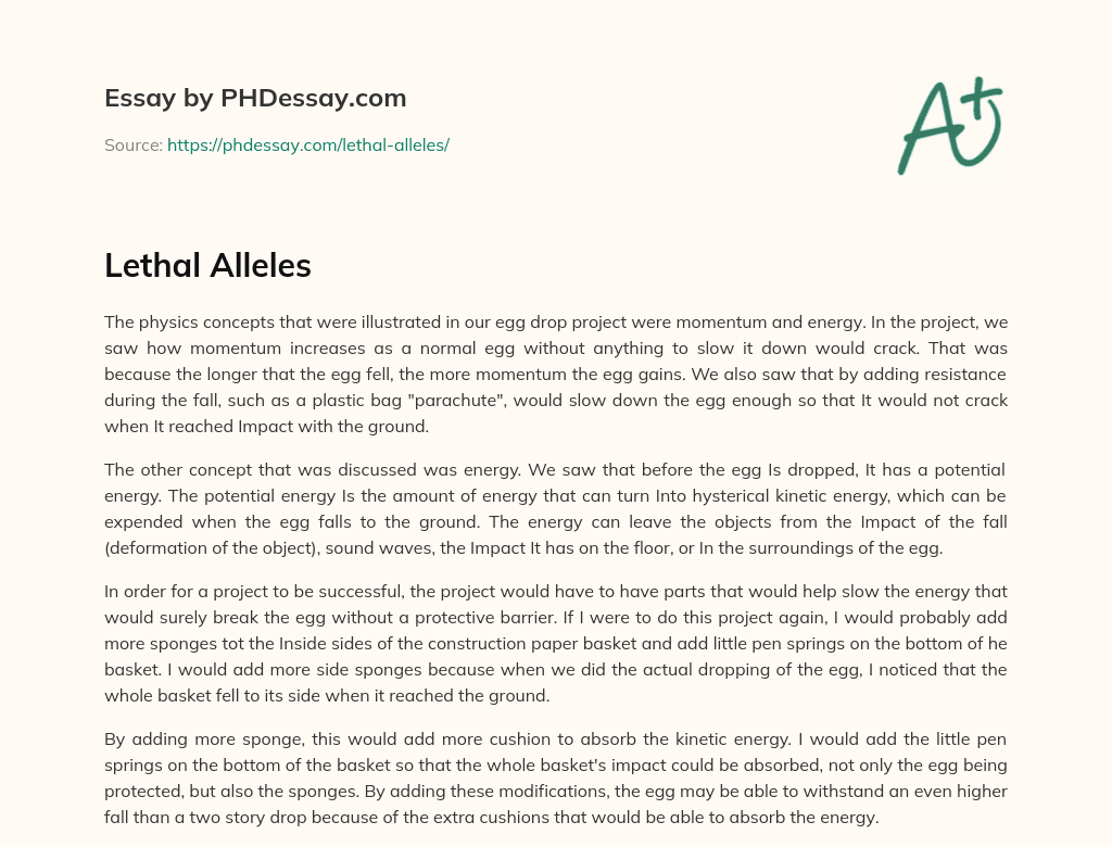Lethal Alleles essay