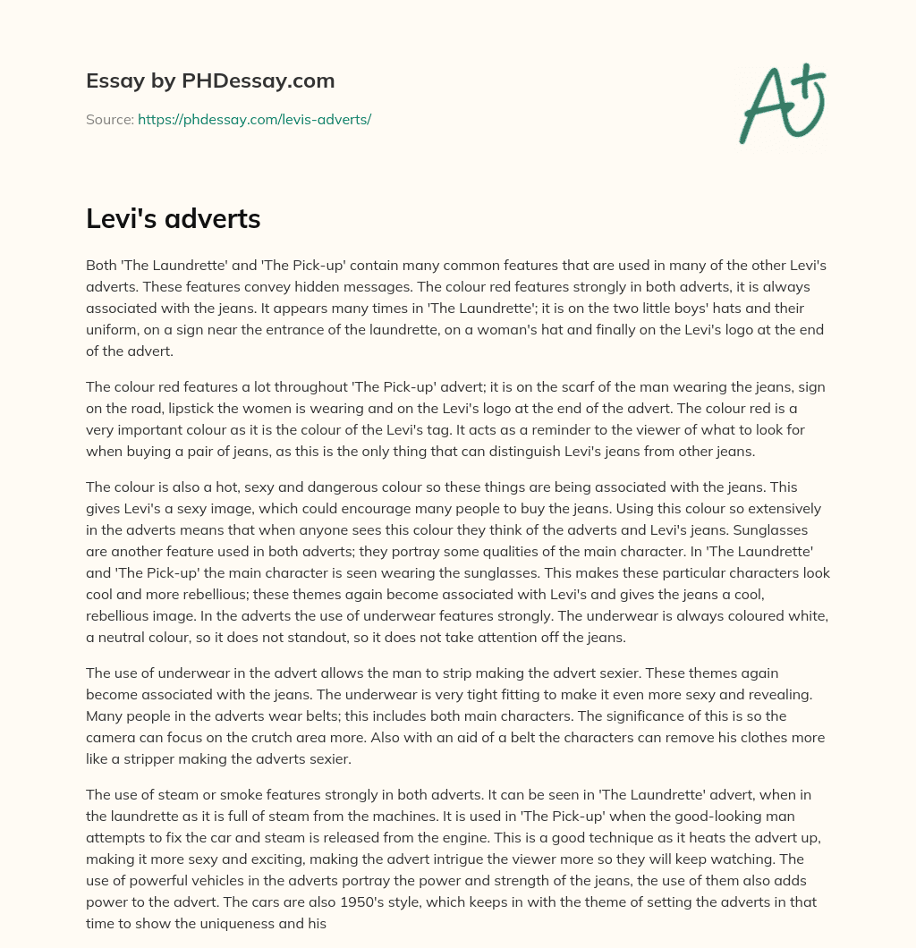 Levi’s adverts essay