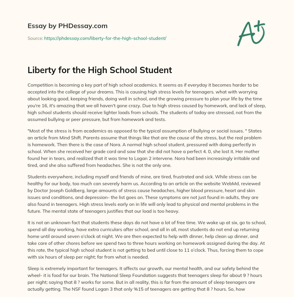 Liberty for the High School Student essay