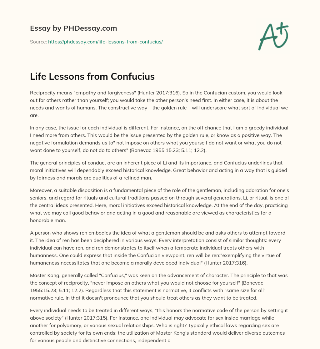 Life Lessons from Confucius essay