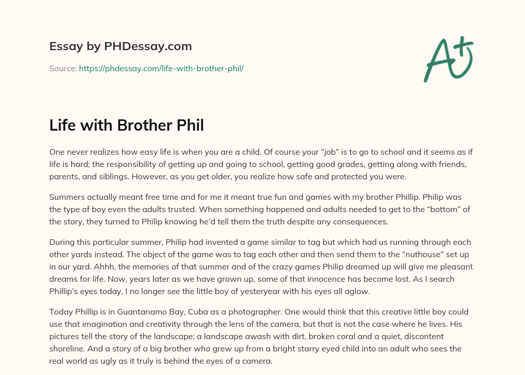 Life with Brother Phil essay