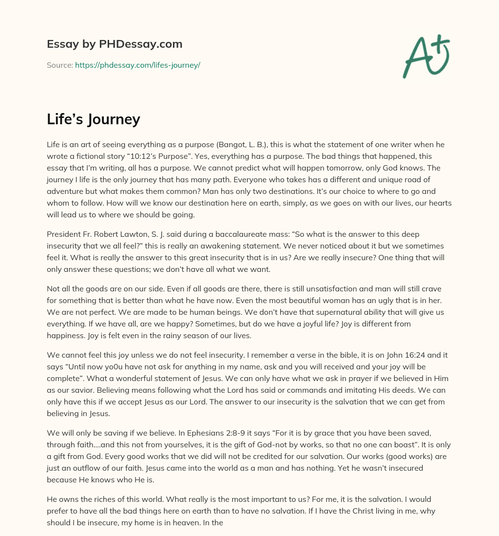 life is a journey essay 300 words pdf