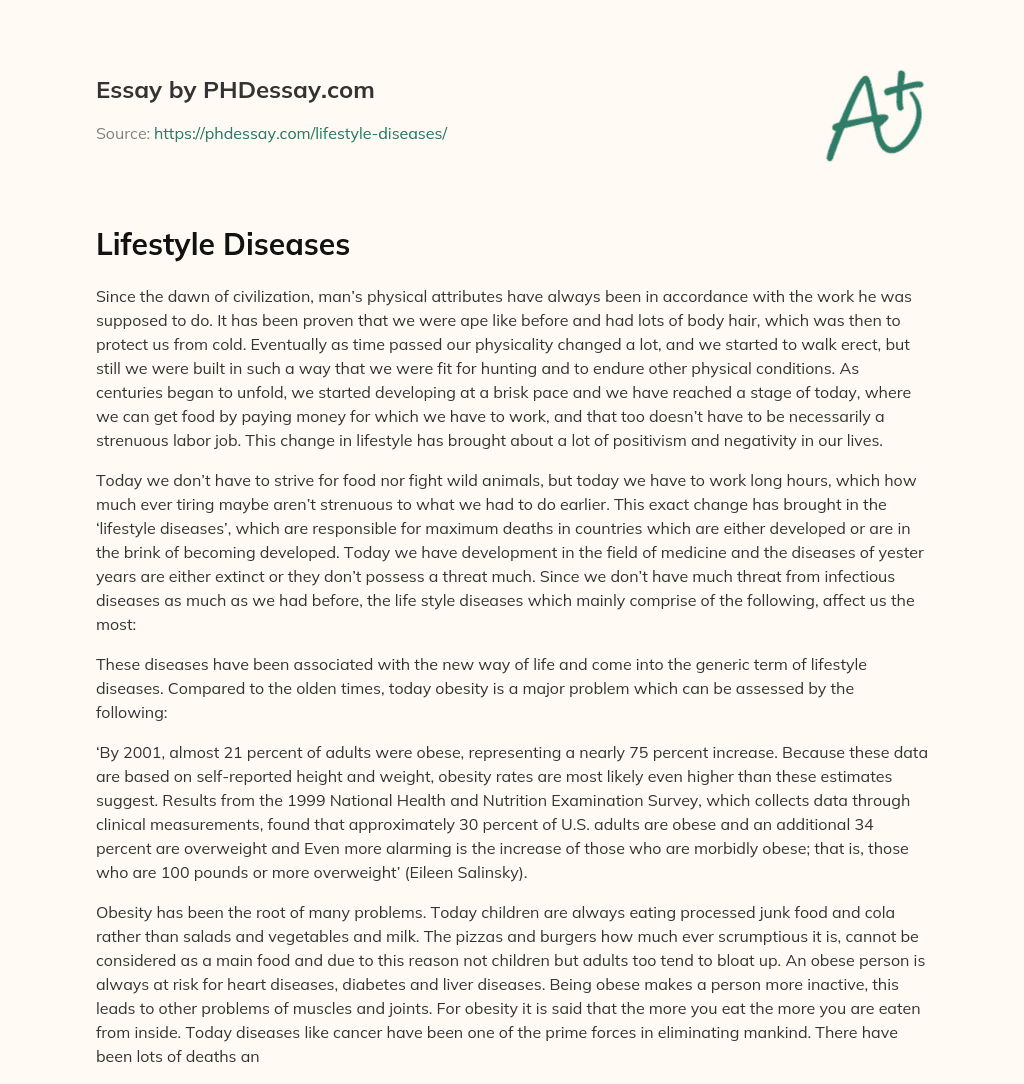 lifestyle diseases essay in english