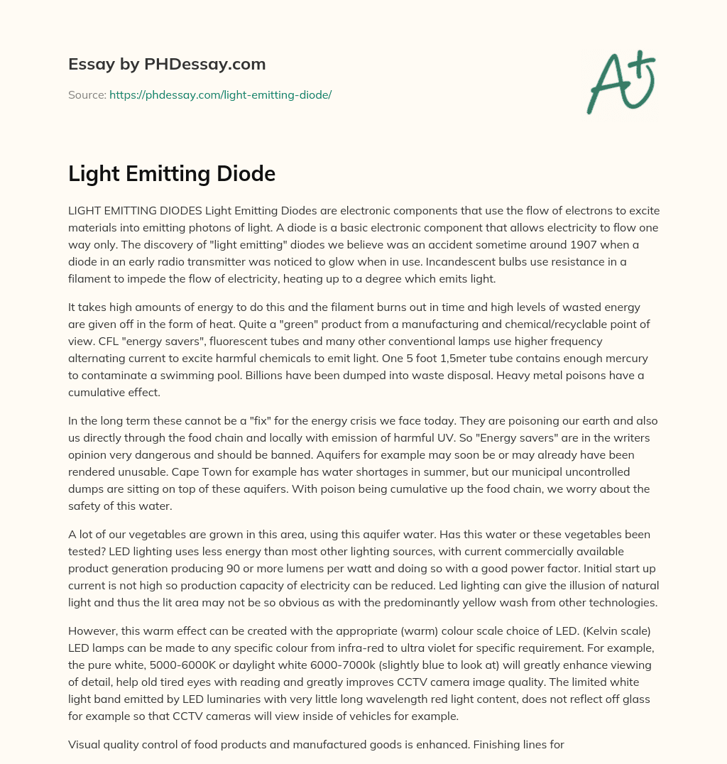 Light Emitting Diode essay