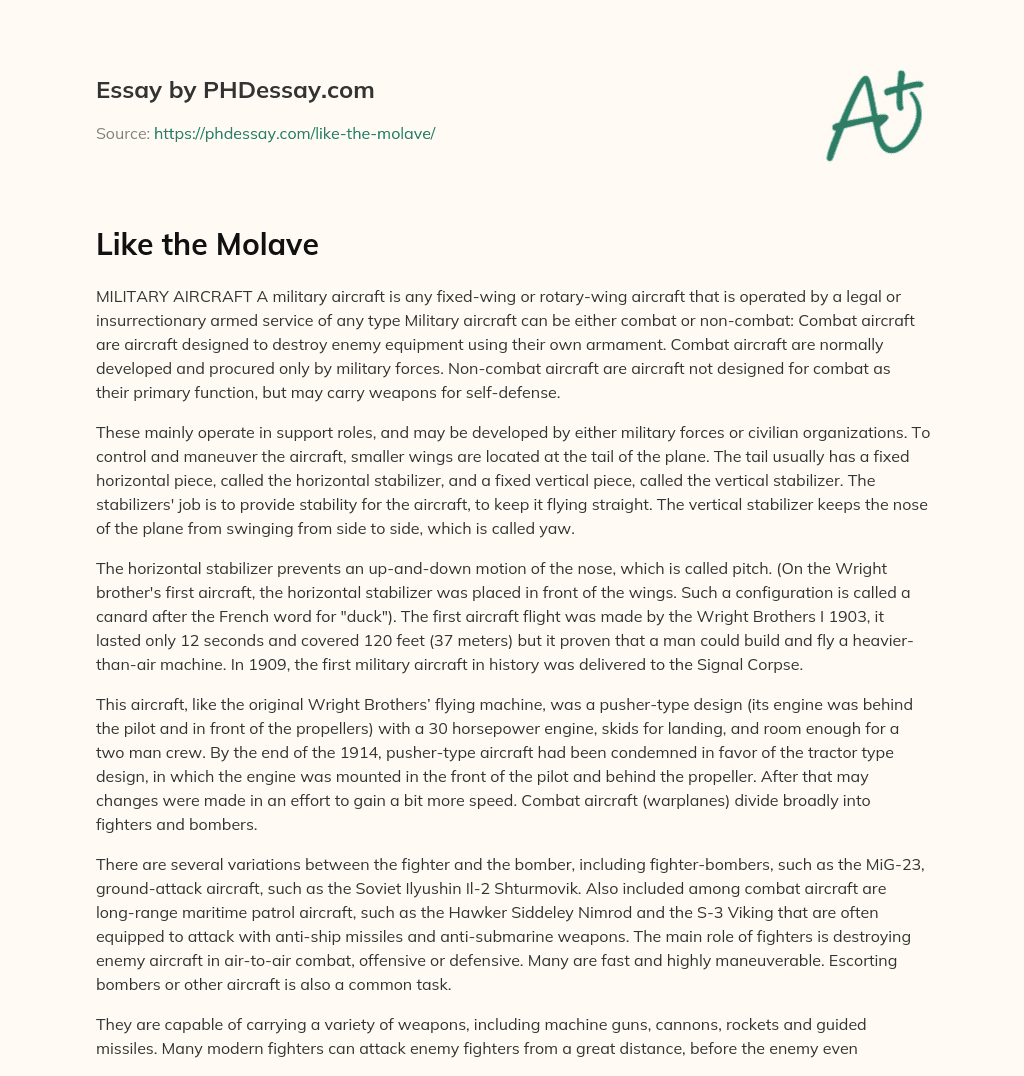 Like the Molave essay