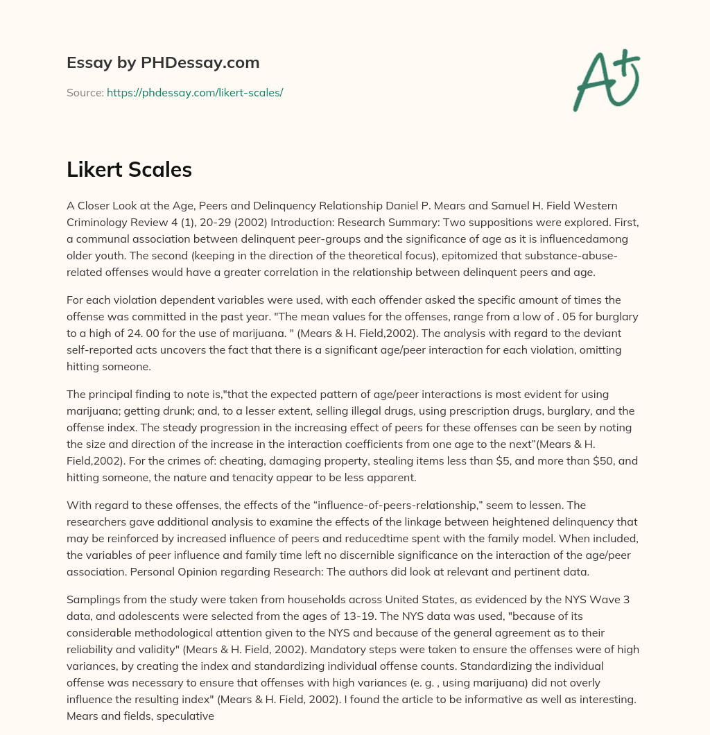 Likert Scales essay