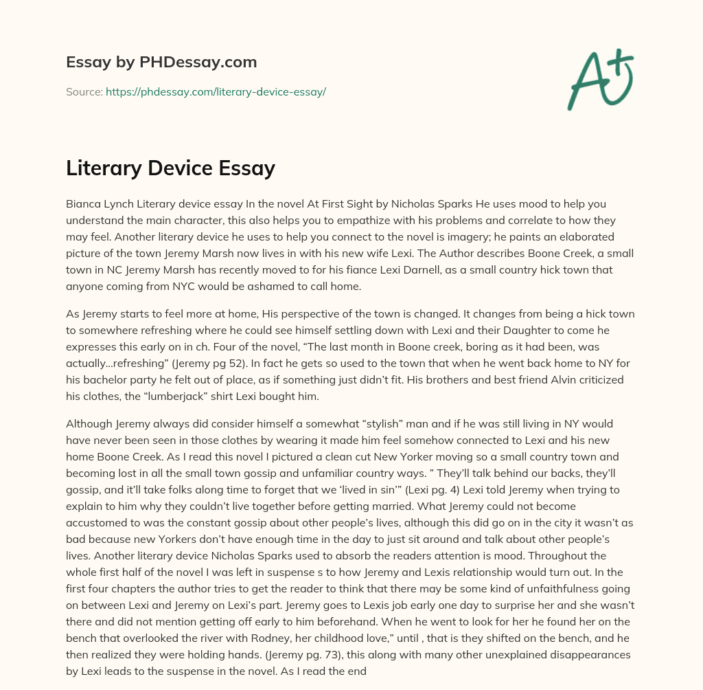 Literary Device Essay essay