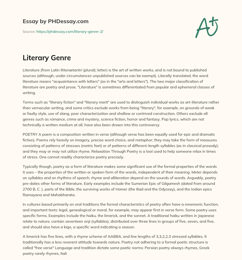 literary-genre-phdessay