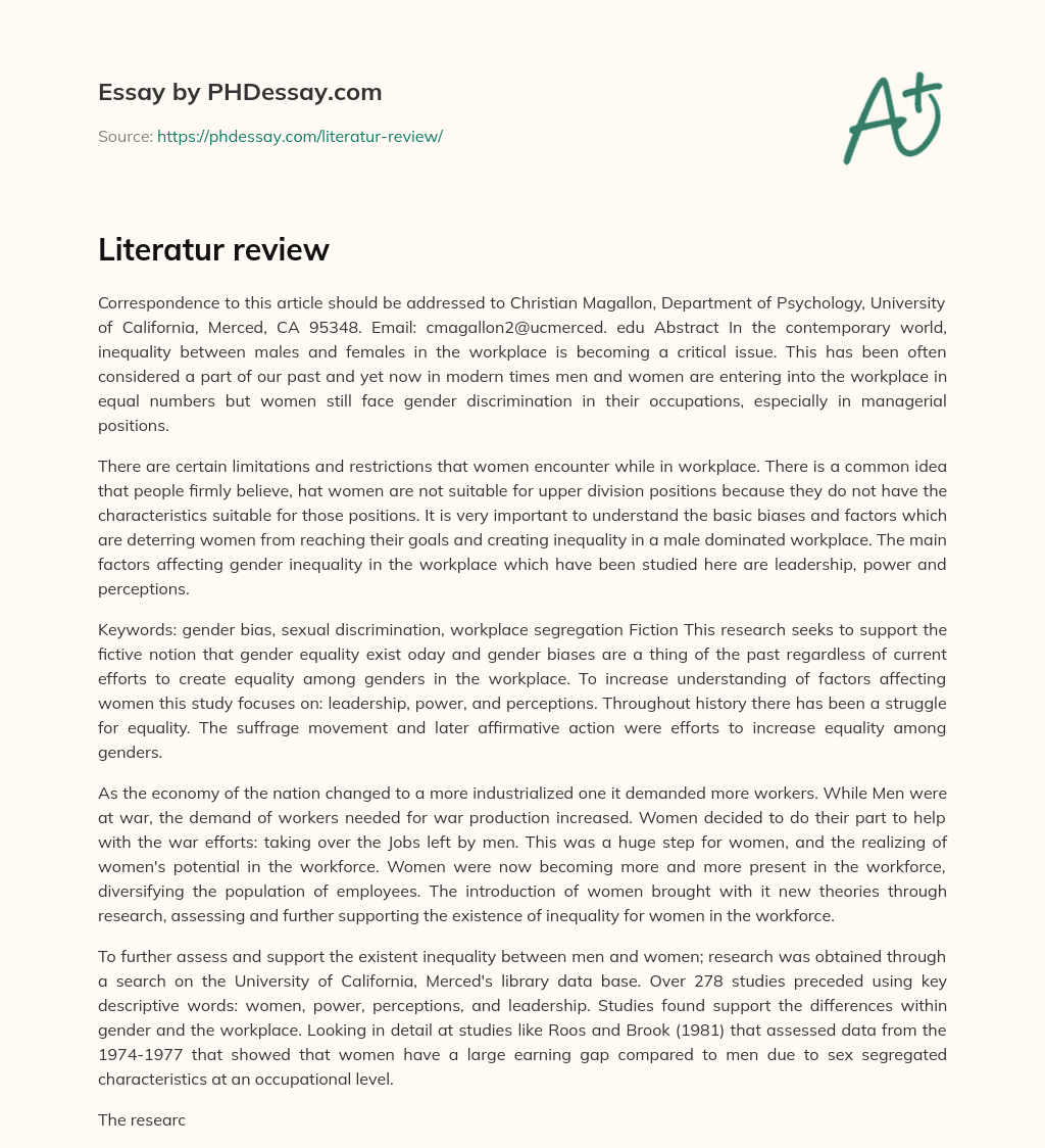 Literatur review essay