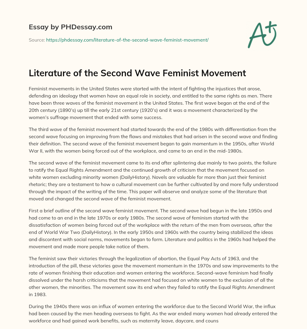 essay about feminism movement