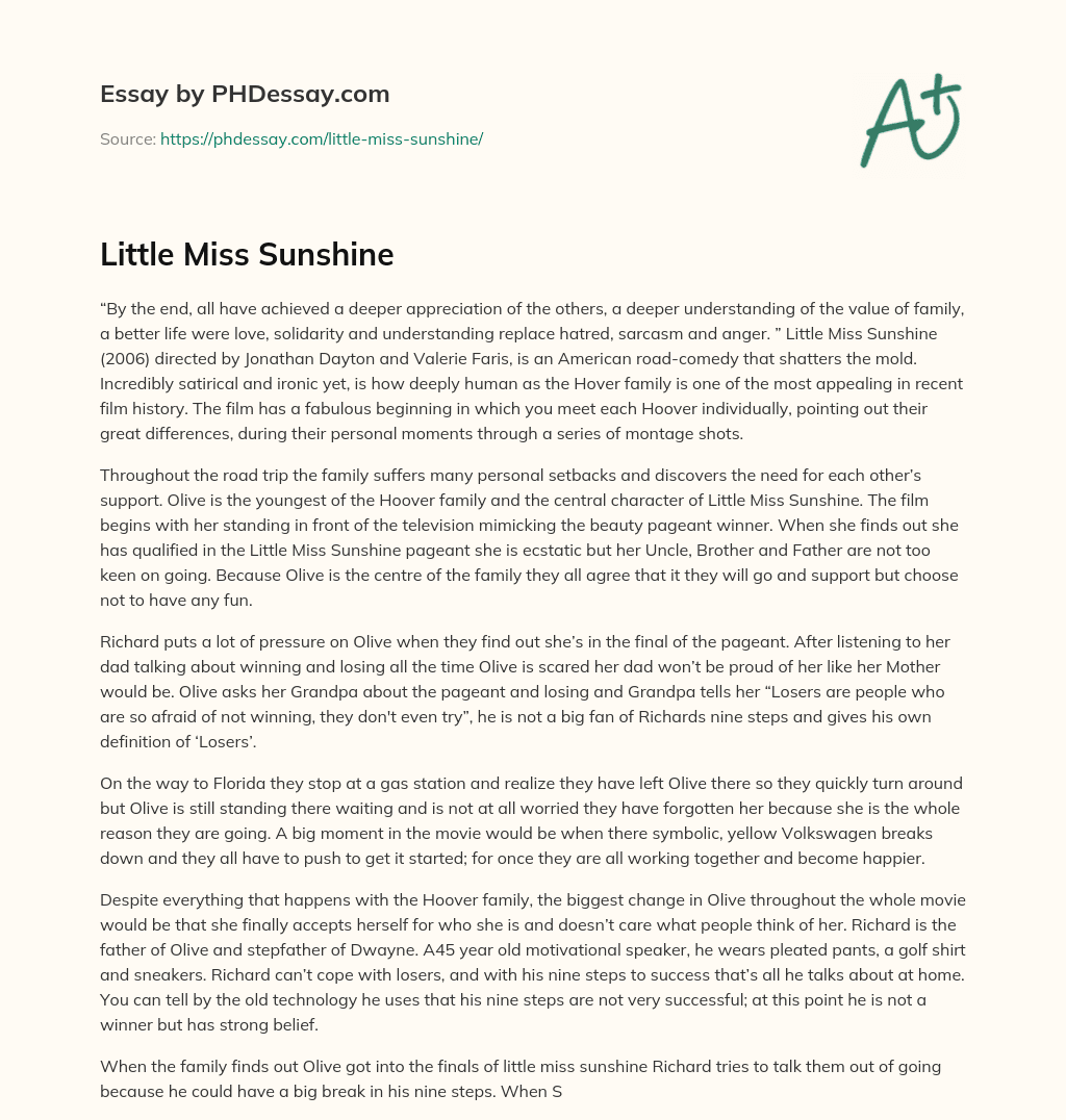 Little Miss Sunshine essay