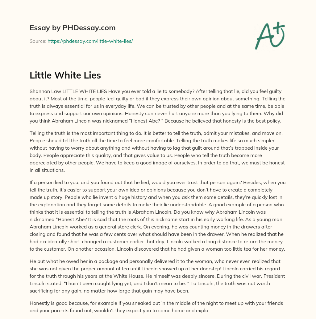 Little White Lies essay