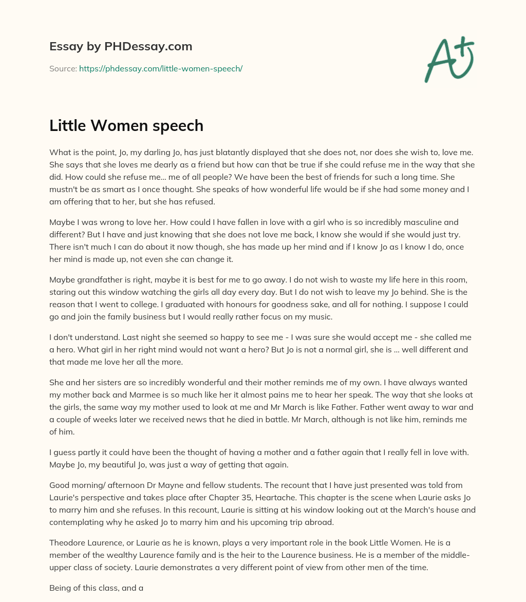 Little Women speech essay