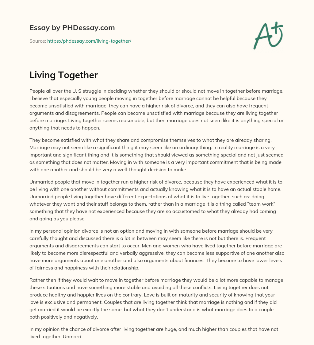 Living Together essay