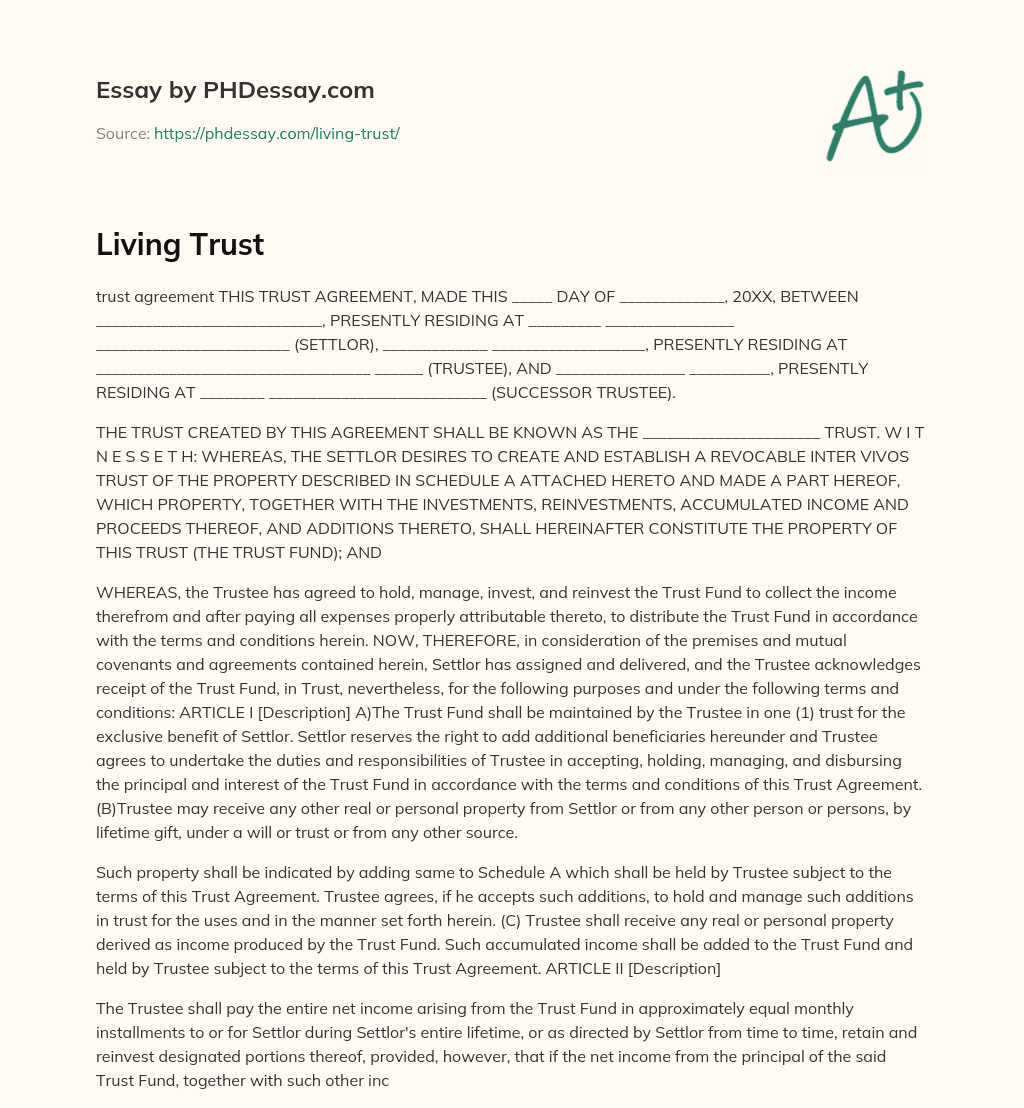 Living Trust essay