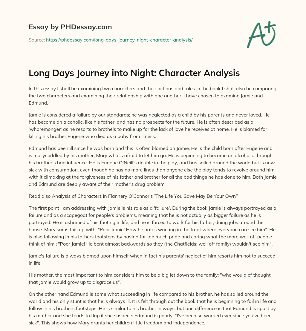 long day's journey into night essay topics