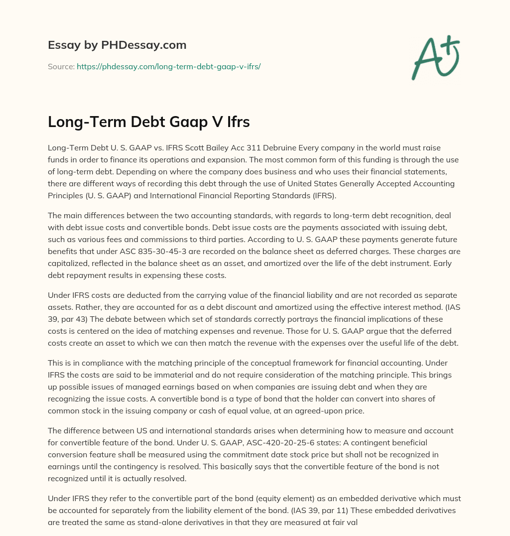 Long-Term Debt Gaap V Ifrs essay