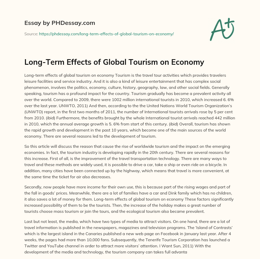 Long-Term Effects of Global Tourism on Economy essay