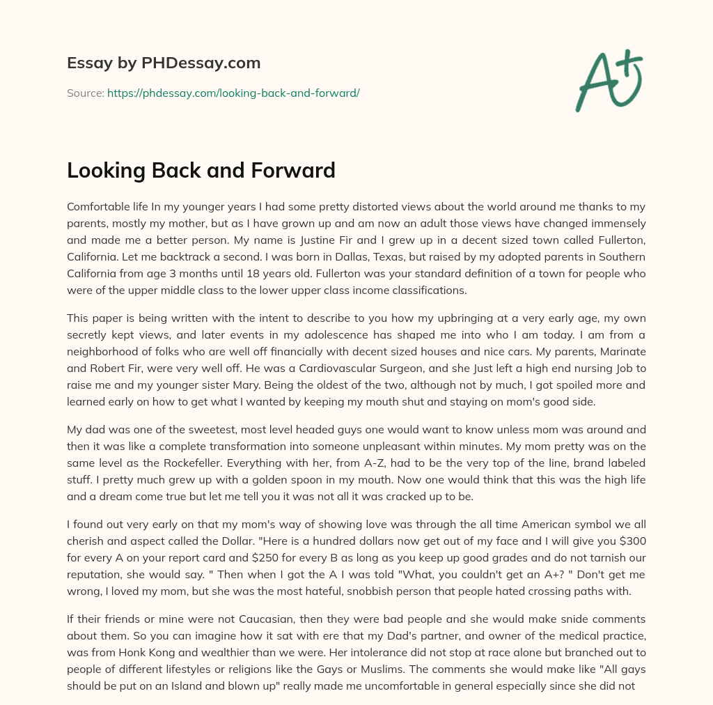 Looking Back and Forward essay