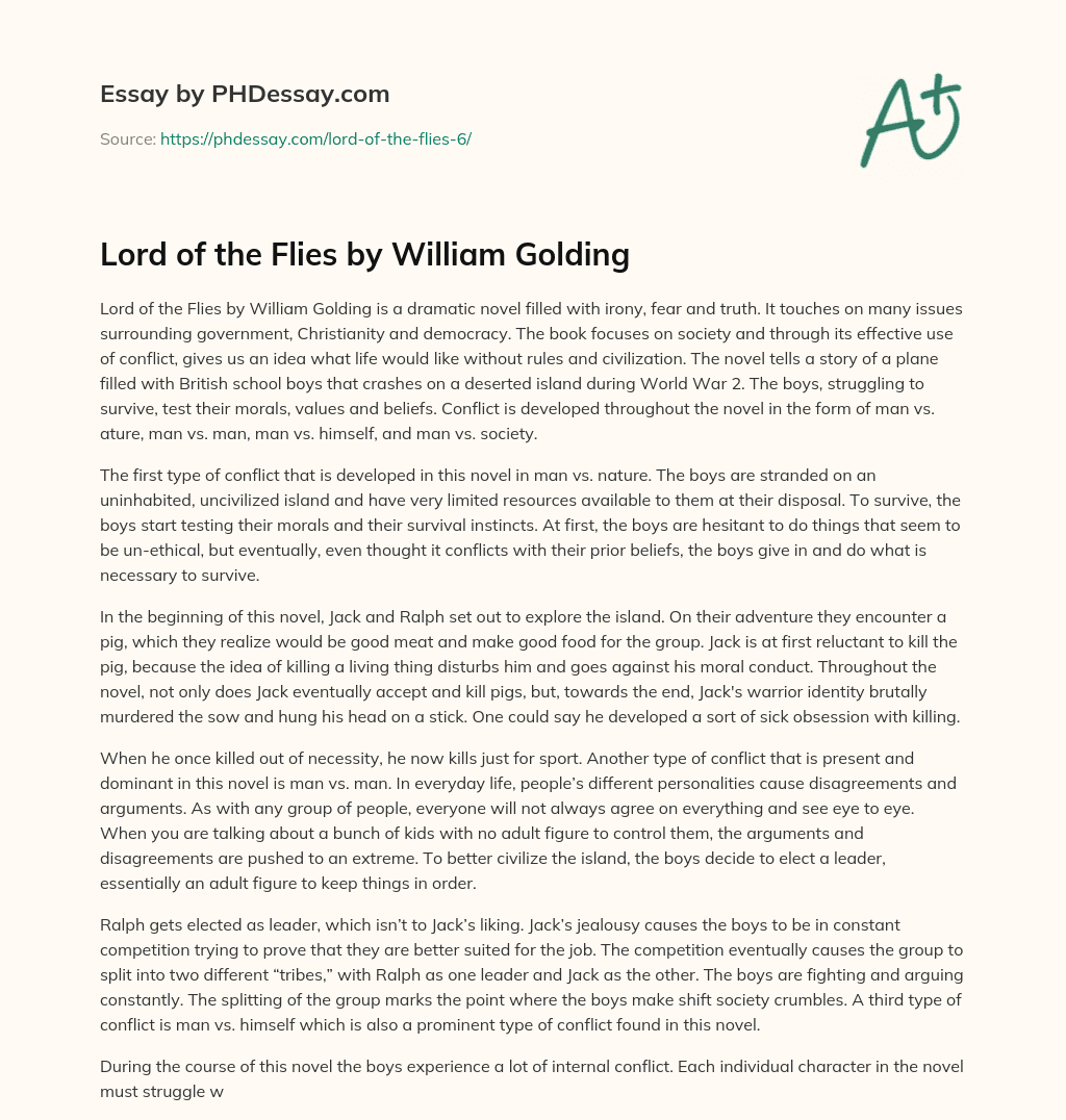 Lord of the Flies by William Golding essay