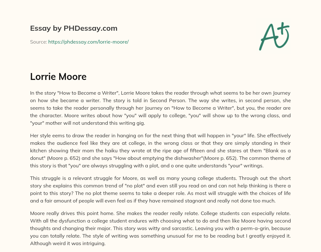 Lorrie Moore essay