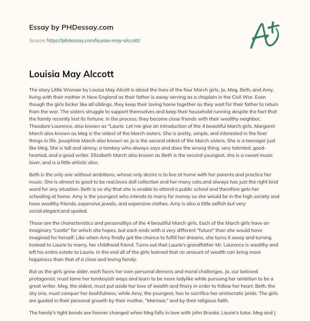 Louisia May Alccott essay