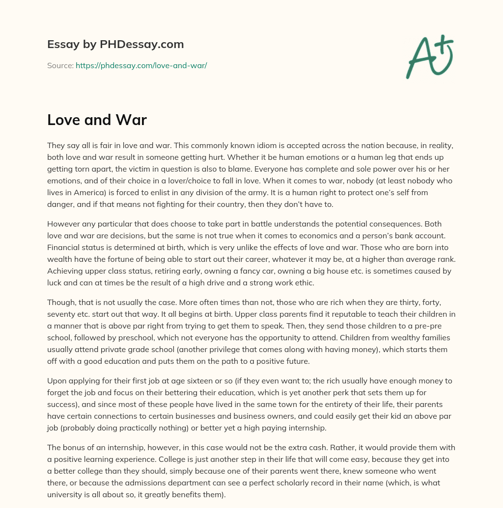 love and war essay