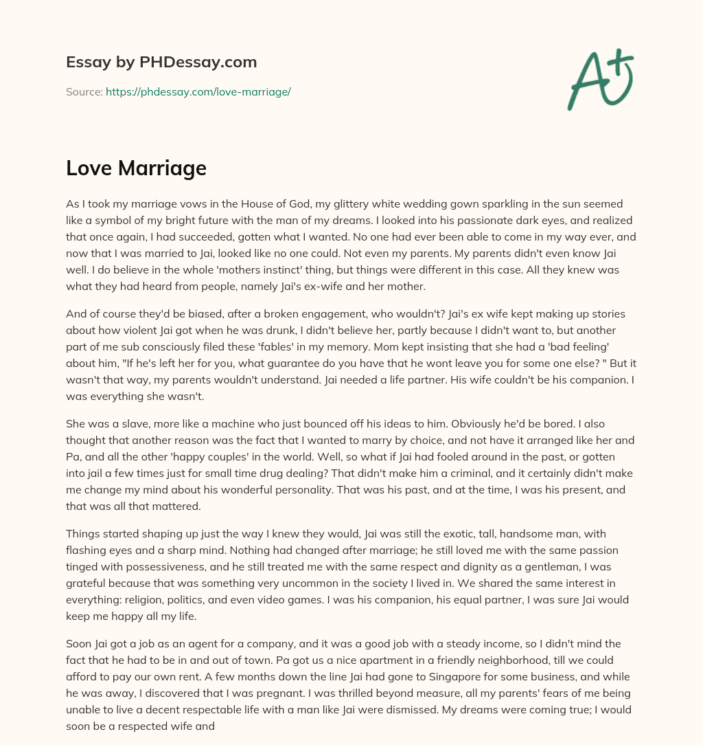 Love Marriage essay