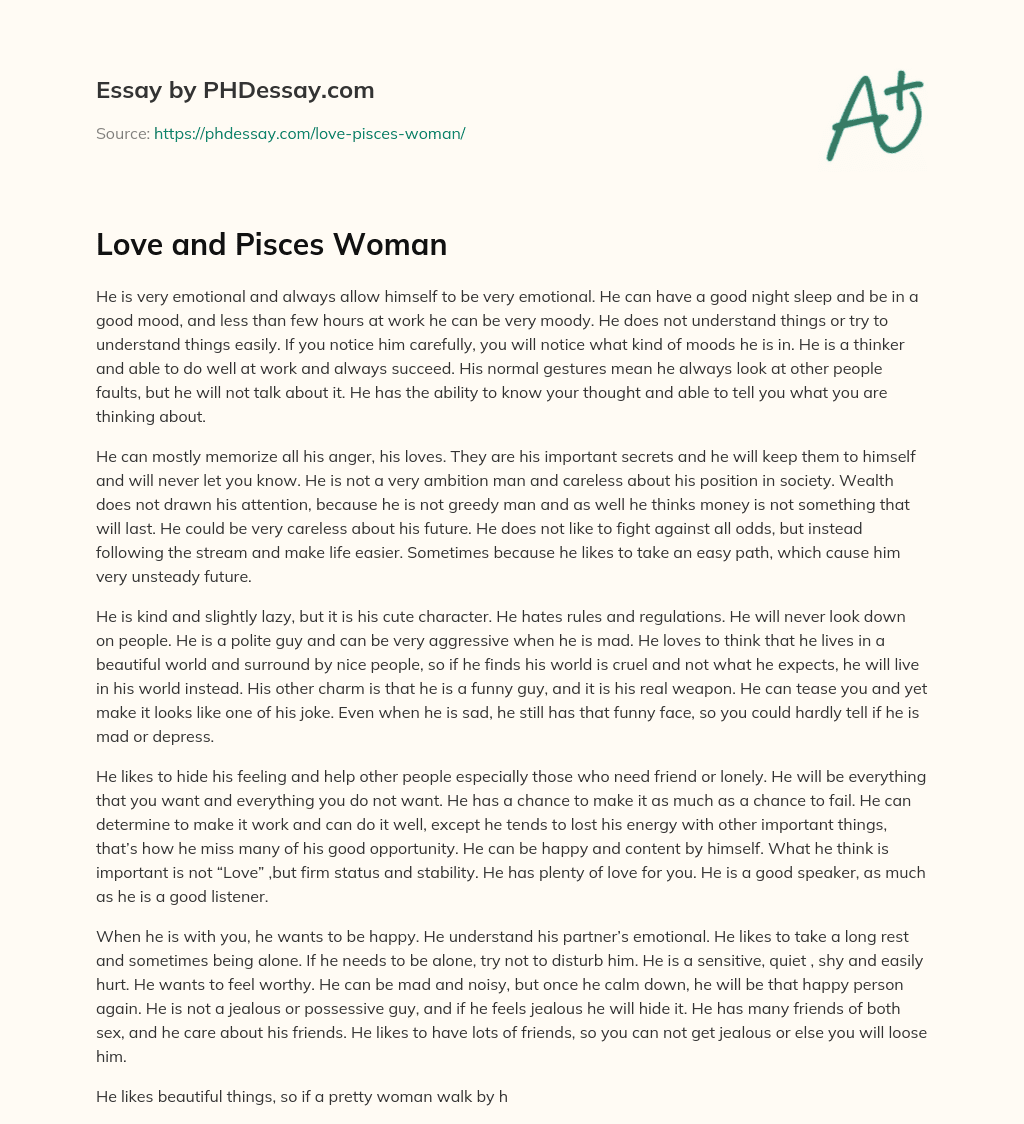 Love and Pisces Woman essay