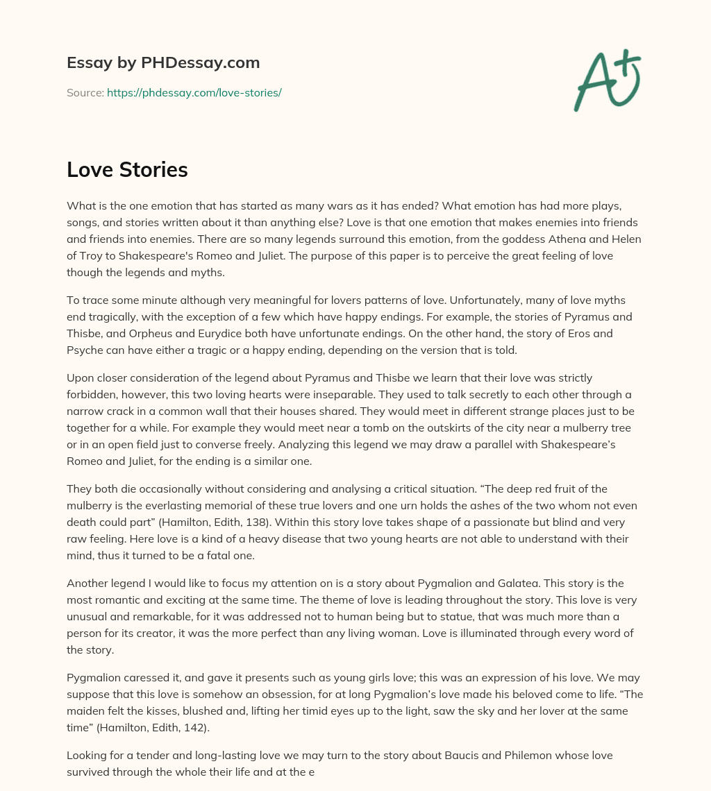 Love Stories essay