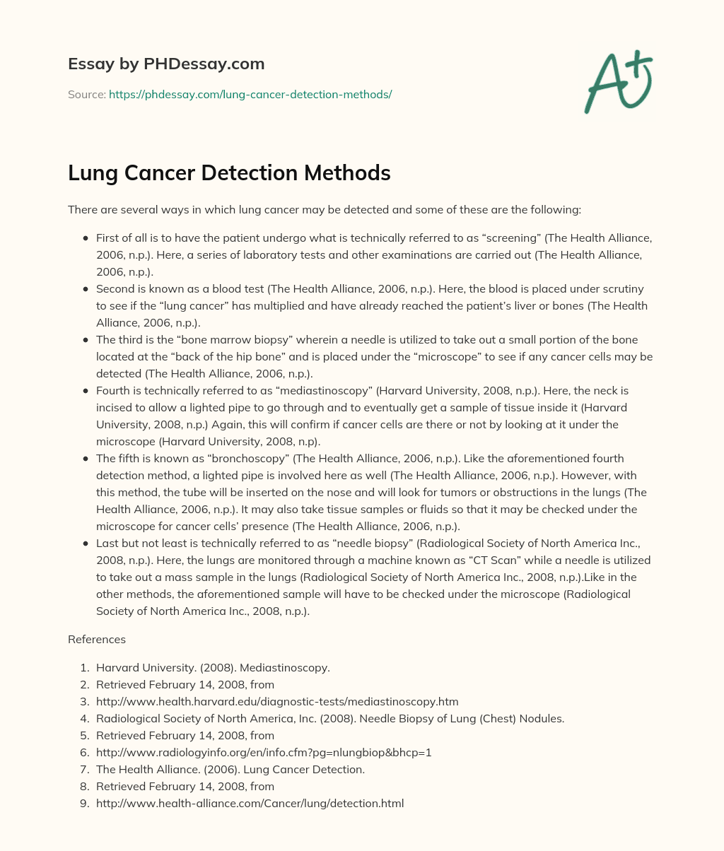 lung cancer essay