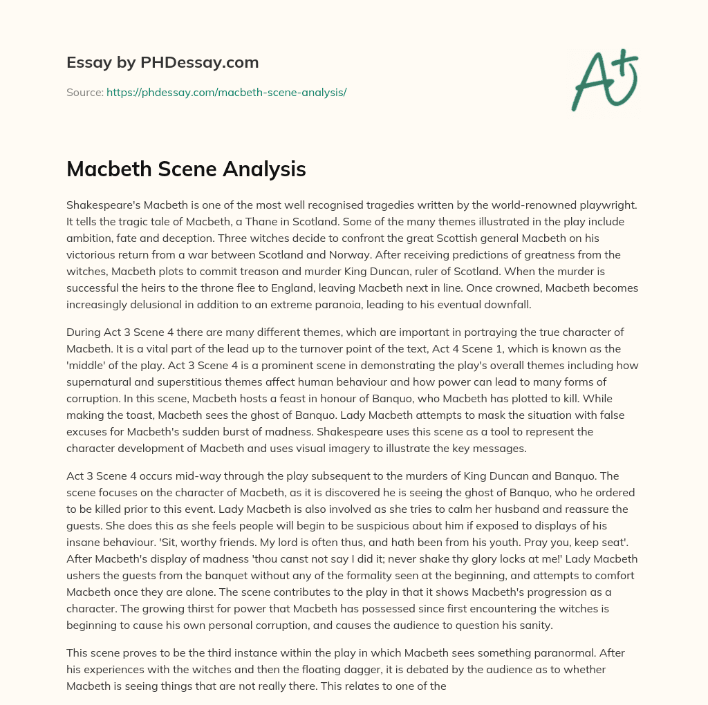 Macbeth Scene Analysis essay