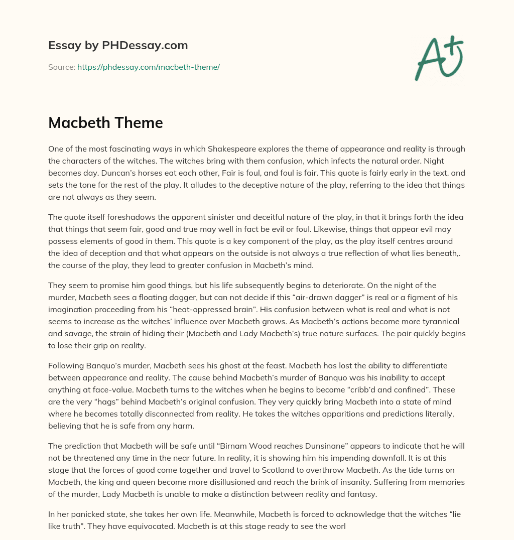 Macbeth Theme essay