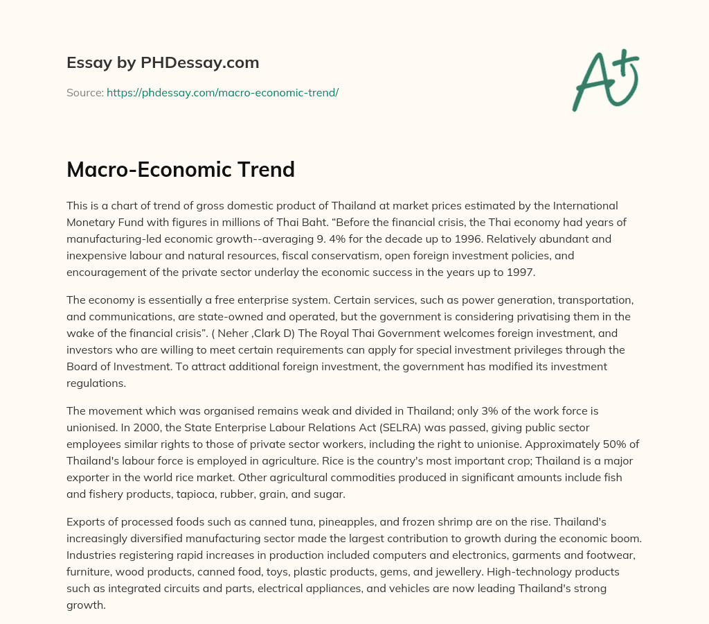 Macro-Economic Trend essay