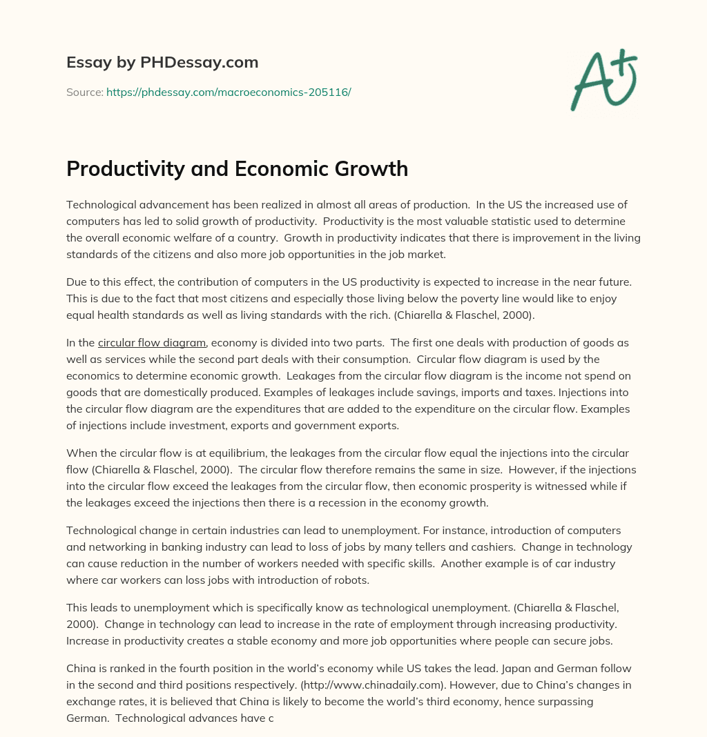Productivity and Economic Growth essay