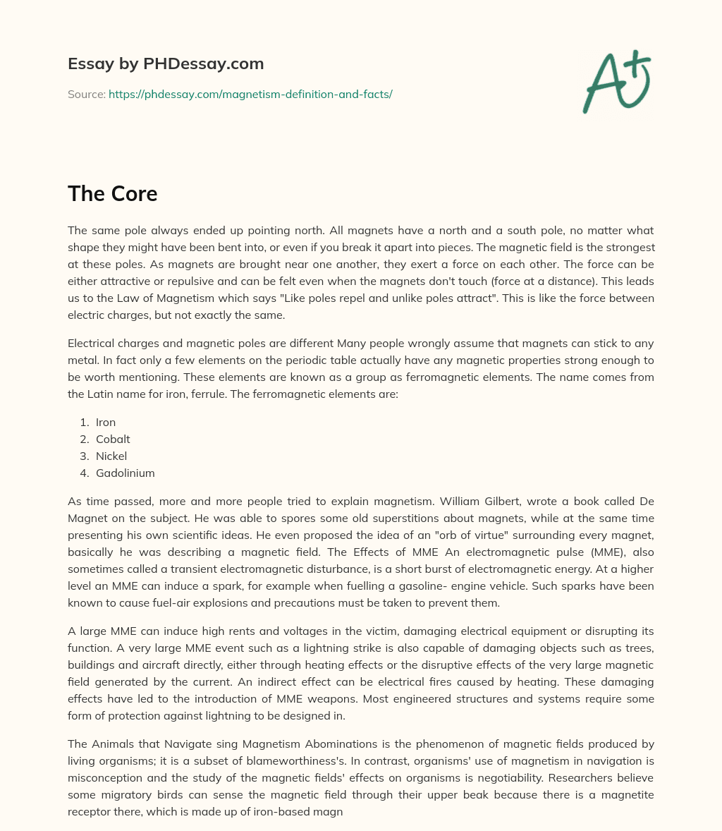 Understanding Magnetism and its Properties essay