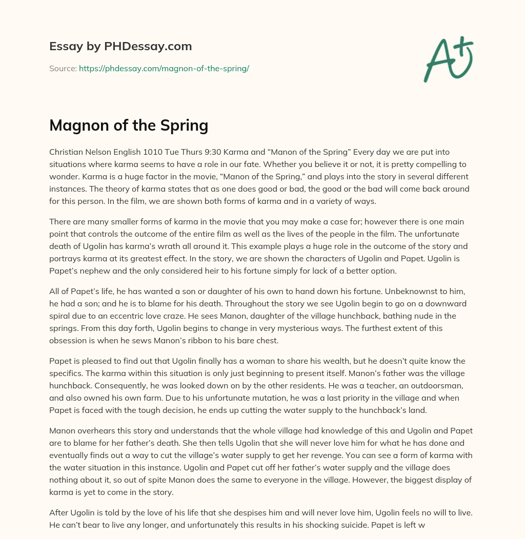 Magnon of the Spring essay