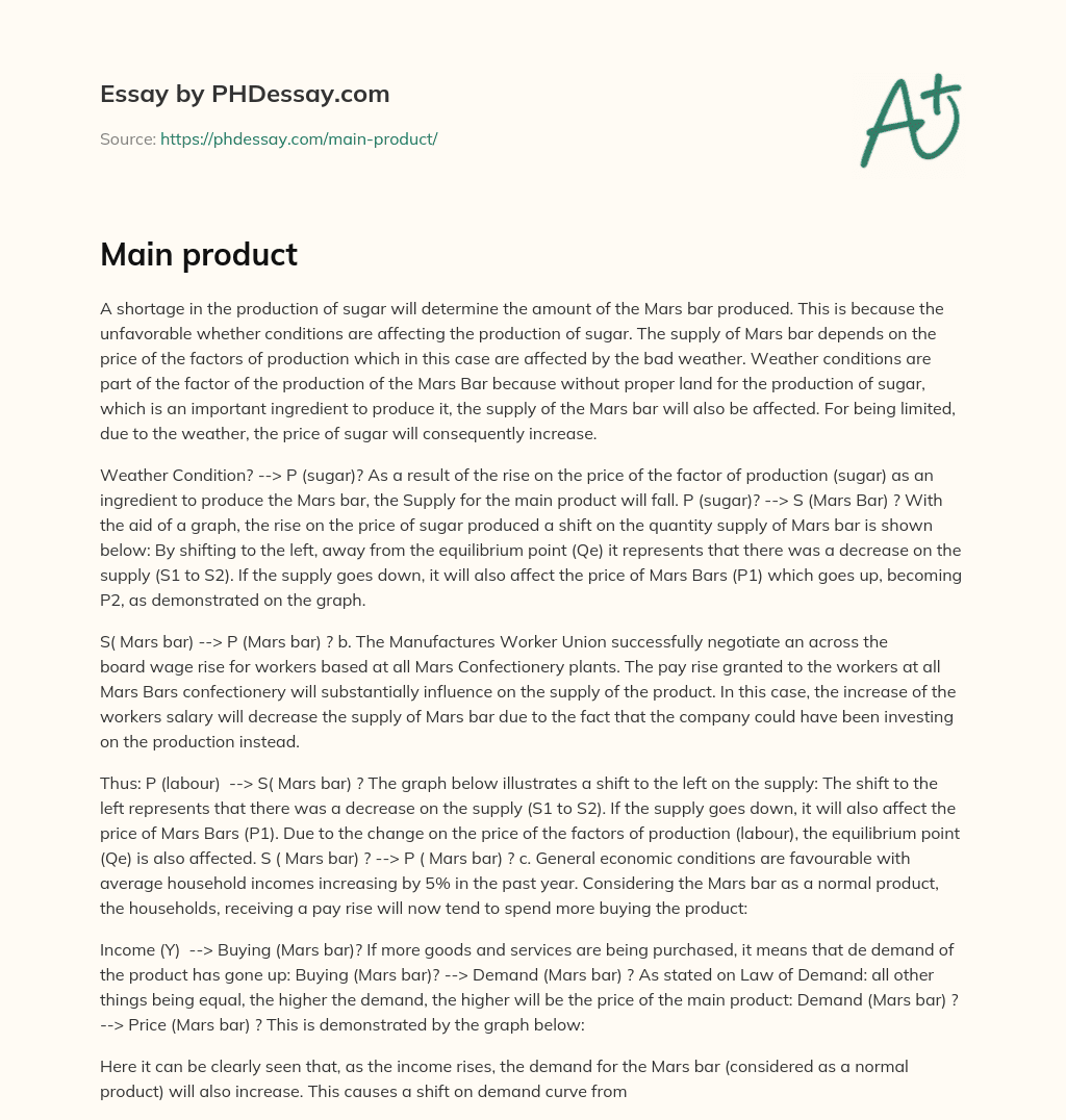 Main product essay